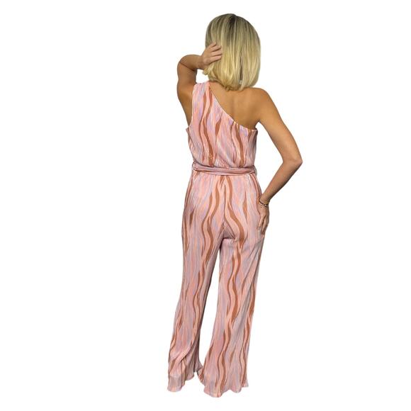 NWOT - She + Sky Abstract Pleated Jumpsuit - Picture 4 of 7